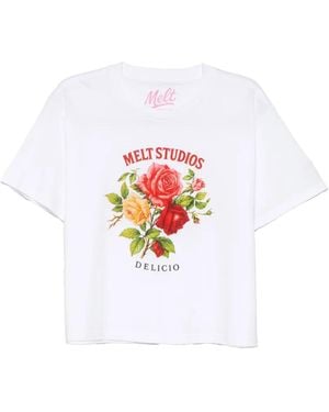 Melt Camiseta Con Estampado Floral - Blanco