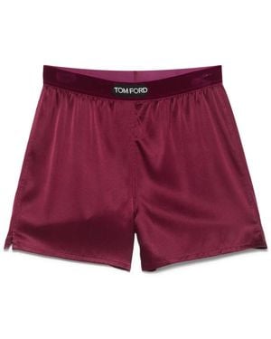 Tom Ford Shorts aus Seidenstretch - Rot