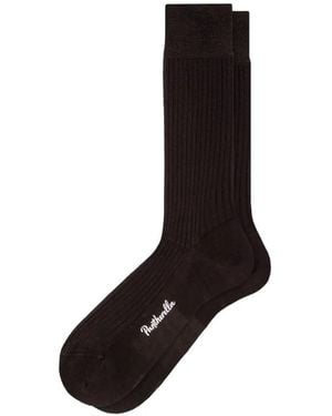 Pantherella Ribbed-Knit Socks - Black