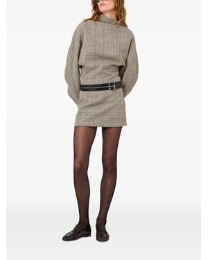 Nicholas Anika Prince Of Wales Check Belted Mini Dress - Natural