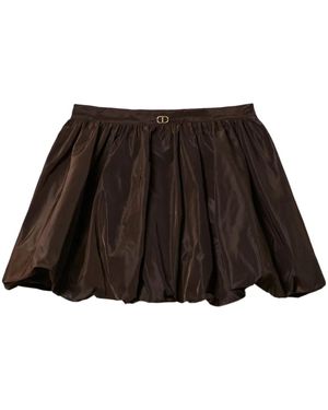 Twinset Taffeta Puffball Mini Skirt - Black