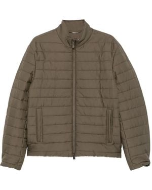 Canali Quilted High-Neck Jacket - Brown