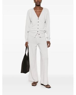Lisa Yang Sofi Drawstring-Waist Wide-Leg Trousers - White