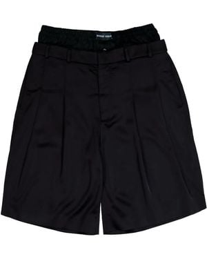 Marine Serre Waisted-Detail Draped Shorts - Black