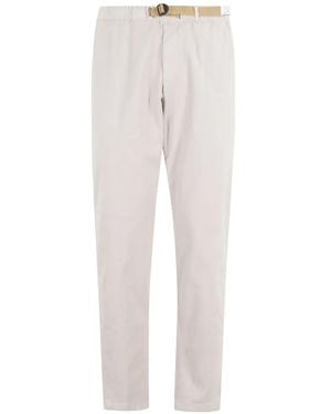 White Sand Belted Tapered-Leg Pants - White
