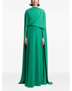 Gemy Maalouf Draped Cape-Style Kaftan - Green