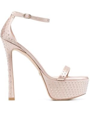 Stuart Weitzman 150Mm Rhinestone Platform Sandals - White