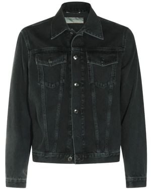 Canali Flap-Pockets Denim Jacket - Black
