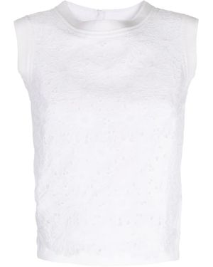 Shiatzy Chen Lace-Detailing Sleeveless Vest - White