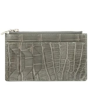 Kwanpen Porte-Cartes À Effet Peau De Crocodile - Grey