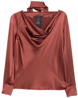 Max Mara Cowl-Neck Silk Top - Red