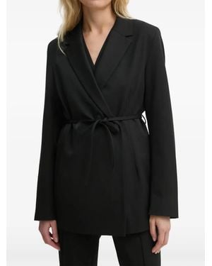 Samsøe & Samsøe Belted V-Neck Blazer - Black