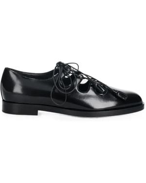 Max Mara Tassel-Detail Lace-Up Flat Shoes - Black