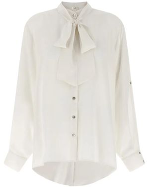 DI.LA3 PARI' Lavallière Collar Shirt - White
