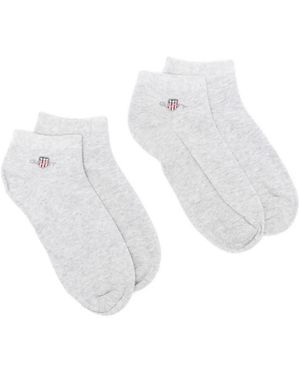 GANT Set De Dos Pares De Calcetines Bordados - Blanco