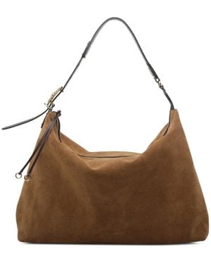 Etro Grand Sac Porté Épaule Rosette En Daim - Brown