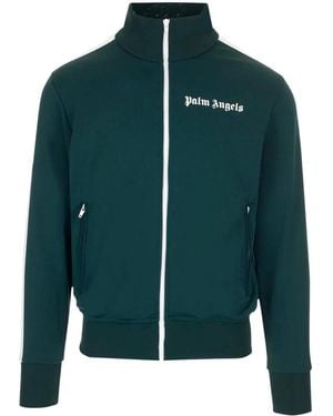 Palm Angels Sweatshirt mit Logo-Print - Grün