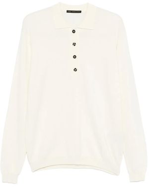 Low Brand Button-Placket Polo Shirt - White