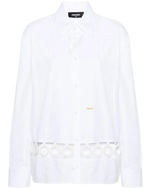 DSquared² Ring-Hardware Cotton Shirt - White
