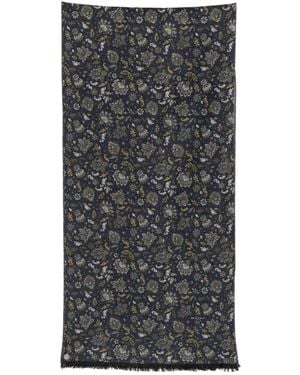 Kiton Paisley Fringed Scarf - Grey