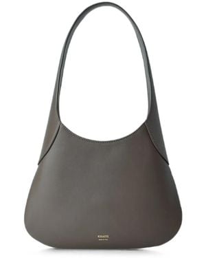 KHAITE Curved Leather Tote Bag - Grey