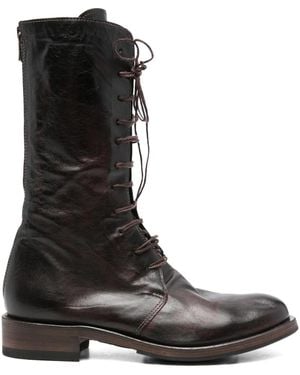 shotof 30Mm Lace-Up Leather Boots - Black