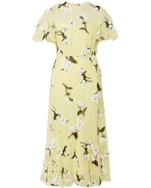 Erdem Midikleid Mit Kurzen Ärmeln - Mettallic