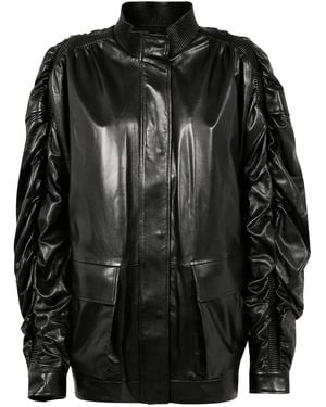 Giovanni bedin Nappa Bomber Jacket in Black | Lyst