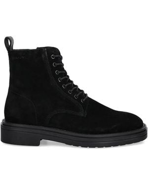GANT Boggar Lace-Up Zip Boots - Black