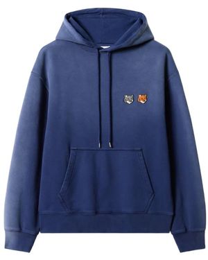 Maison Kitsuné Double Fox Head Hoodie - Blue