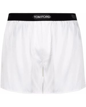 Tom Ford Logo Waistband Boxer Shorts - White
