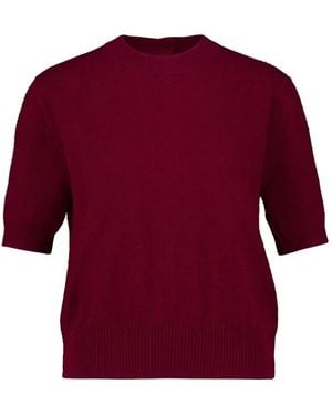 Altuzarra Otto Button-Back Short-Sleeve Sweater - Red