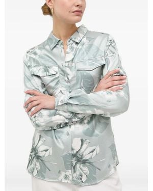 Guess Hemd Mit Blumen-Print - Grau