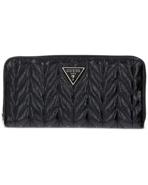 Guess Cheryl Chevron-Quilted Wallet - Black