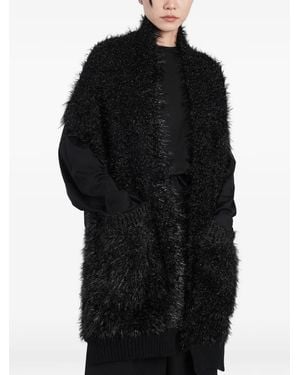 Junya Watanabe Shaggy Knit Sleeveless Coat - Black