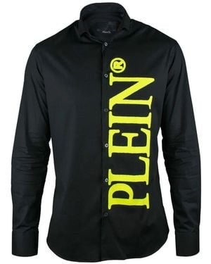 Philipp Plein Vertical Logo Print Shirt - Blue
