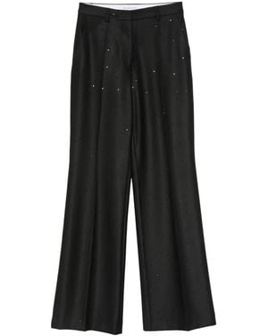 Manuel Ritz Sequin-Embellished Pinstriped Pants - Black