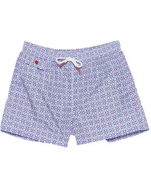 Kiton Short De Bain À Imprimé Abstrait - Purple