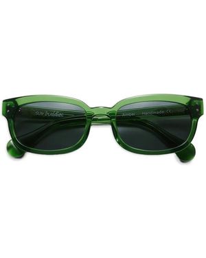 Sun Buddies Amber Rectangular Sunglasses - Green