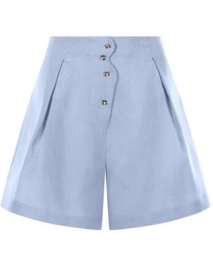 Mia Peculiar Short À Détail De Vague - Blue