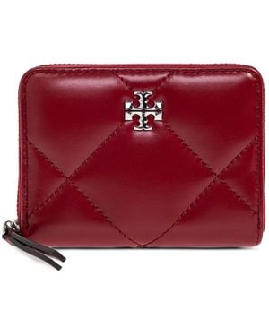 Tory Burch Kira Quilted-Design Small Wallet - Red