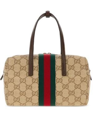 Gucci Mini Boston Bag With Web - Metallic