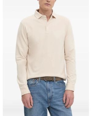 Hackett Langärmeliges Poloshirt - Weiß