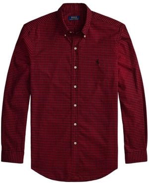 Polo Ralph Lauren Gingham-Check Long-Sleeve Shirt - Red