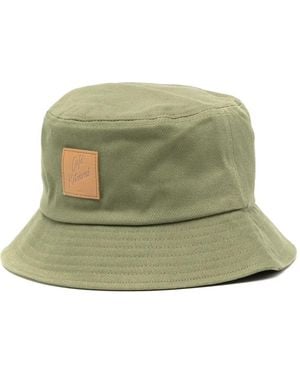 Maison Kitsuné Logo-Appliqué Cotton Bucket Hat - Green