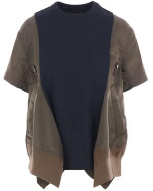 Sacai パネル Tシャツ - ブルー
