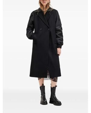 AllSaints ボンバースリーブ ダブルコート - ブラック