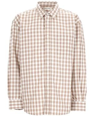 sunflower Checked Cotton Shirt - White