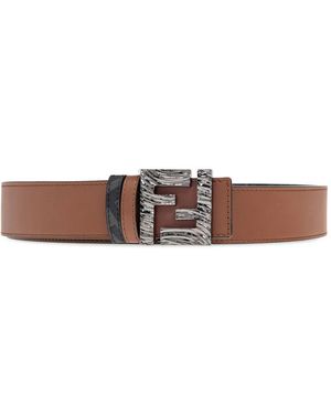 Fendi Ff Buckle Belt - White
