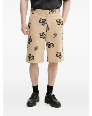 HUGO Shorts mit Blumen-Print - Natur
